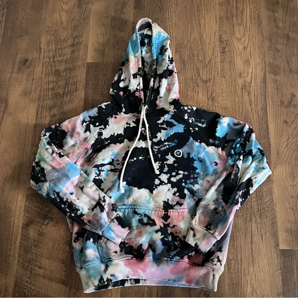 Tie-Dye Hoodie with Drawstring